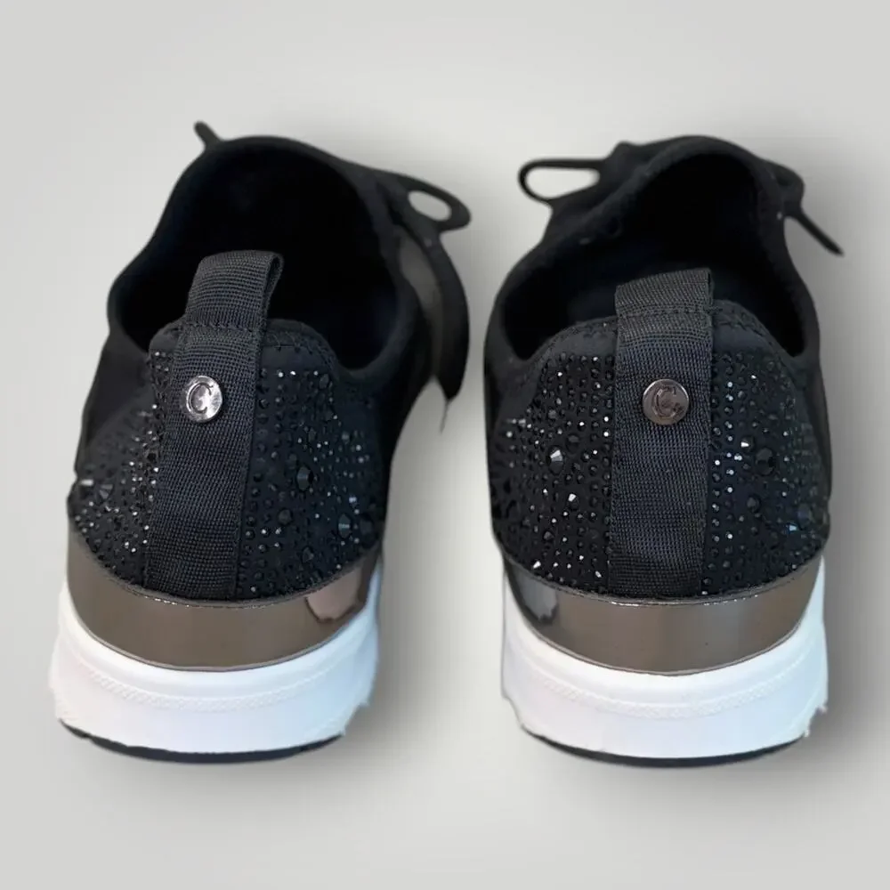 Carvela Lament Bling Black Fashion Sneaker Shoes US 10 EU 41 Rhinestone Studs